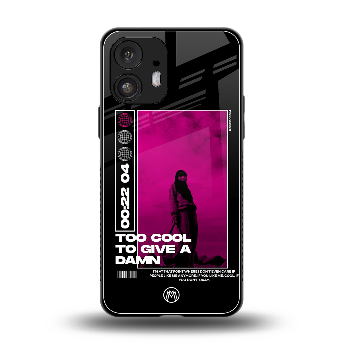 too cool to give a damn back phone cover | glass case for nothing phone 2