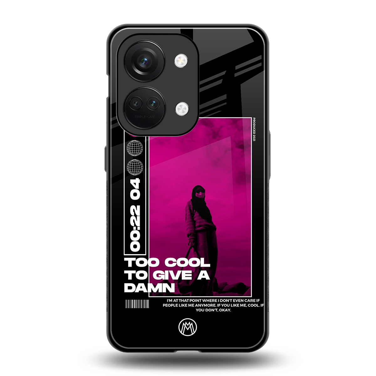 too cool to give a damn back phone cover | glass case for oneplus nord 3