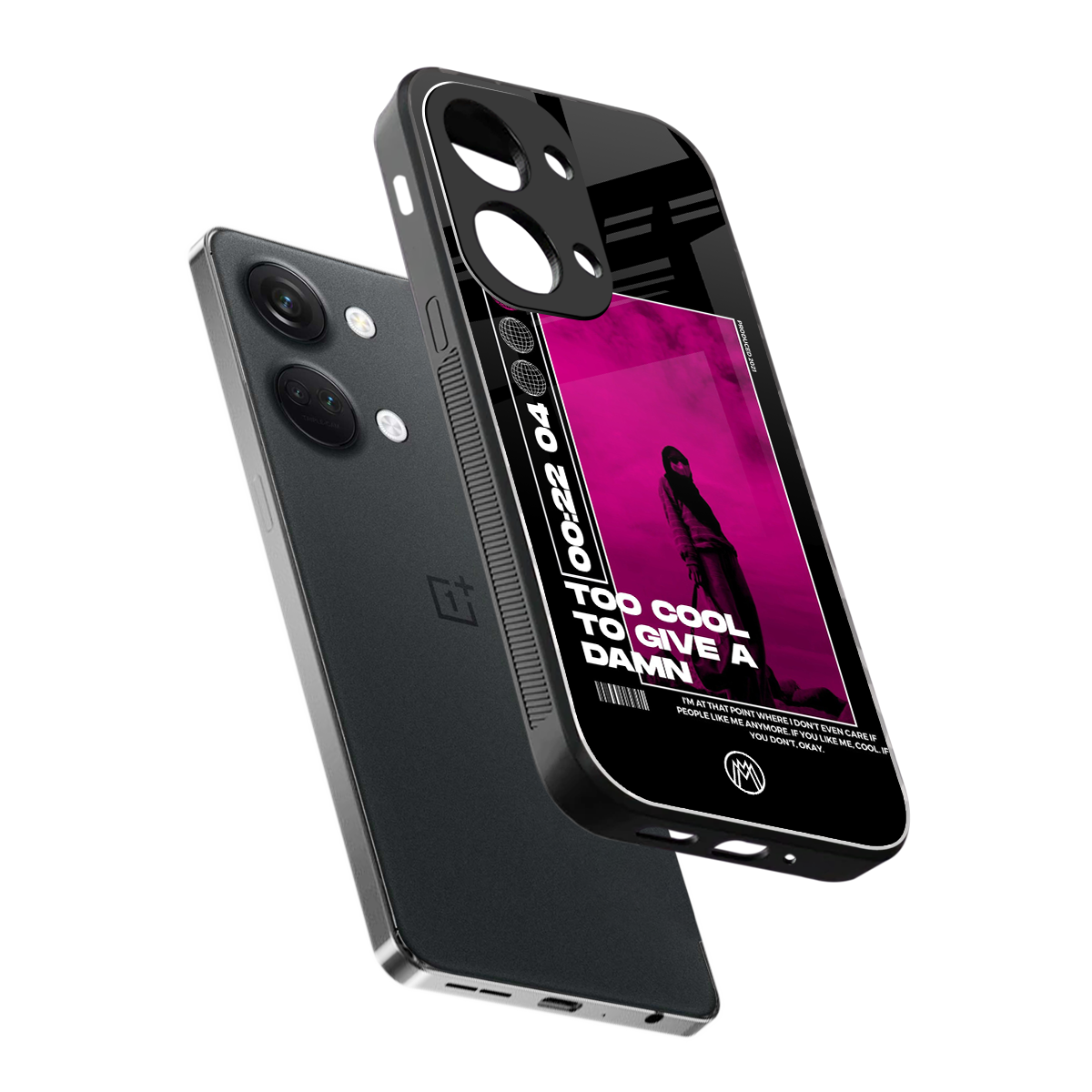 too cool to give a damn back phone cover | glass case for oneplus nord 3