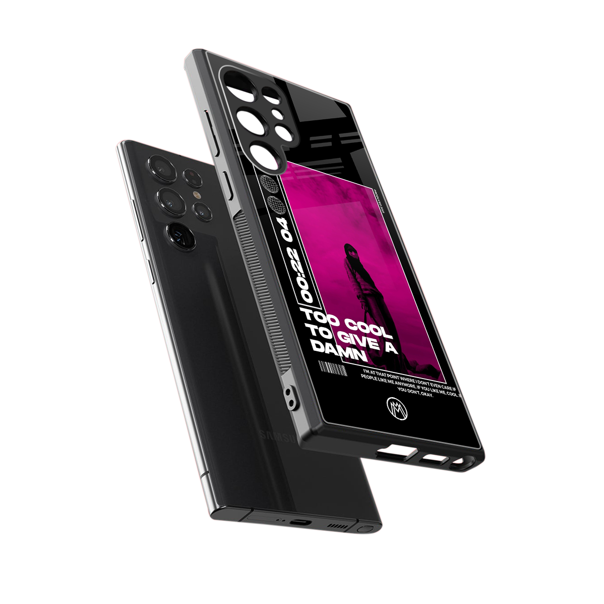 too cool to give a damn back phone cover | glass case for samsung galaxy s23 ultra
