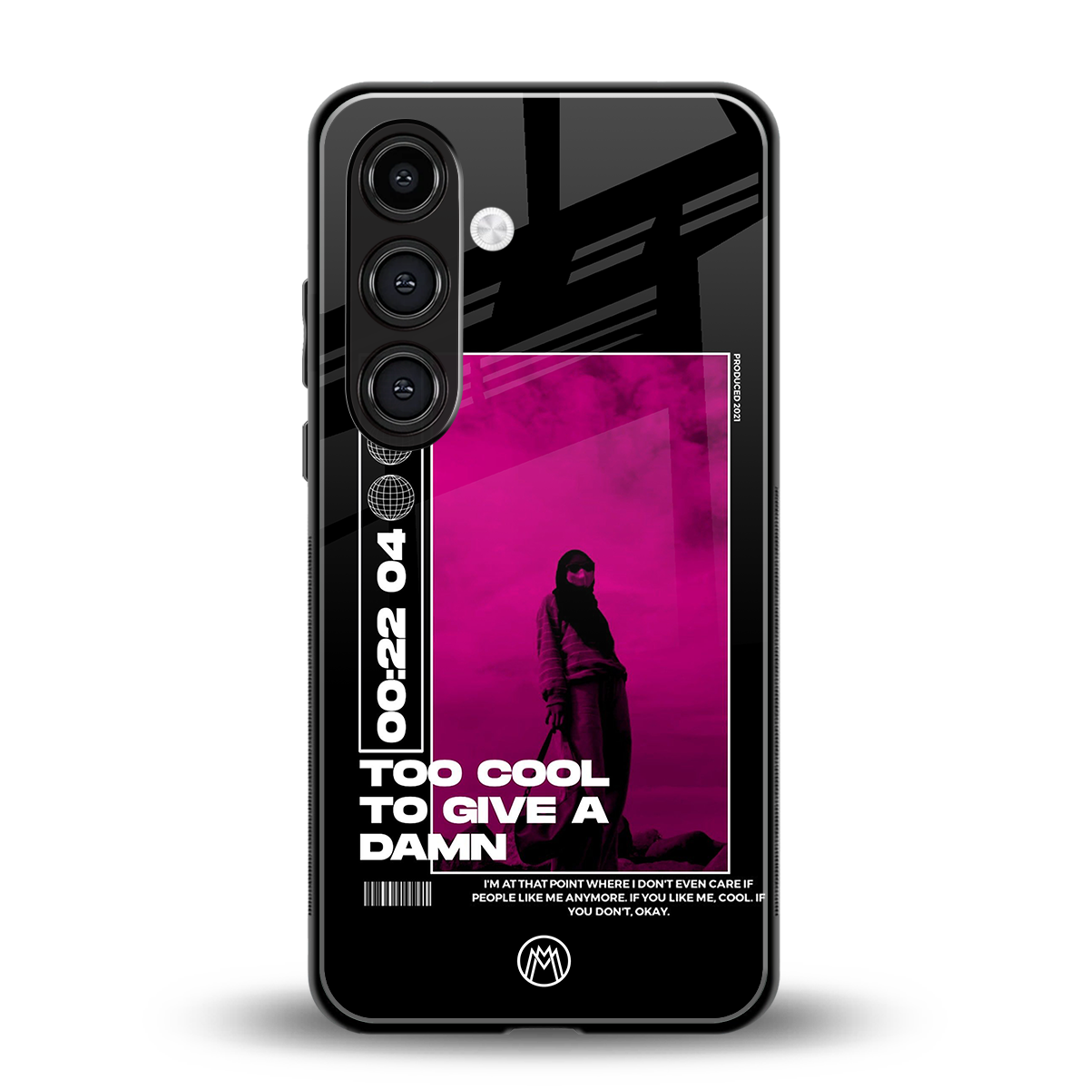 too cool to give a damn back phone cover | glass case for samsung galaxy s23
