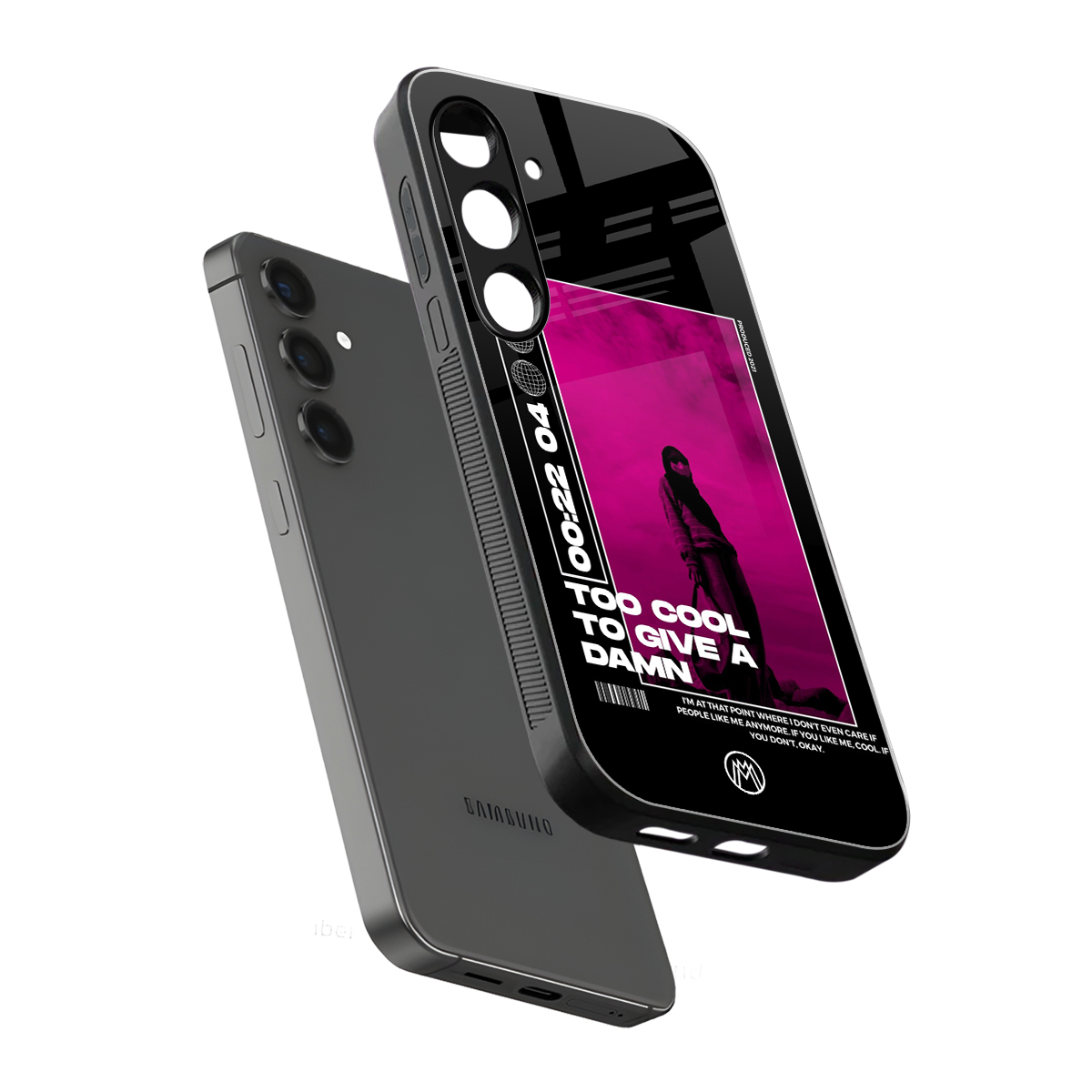 too cool to give a damn back phone cover | glass case for samsung galaxy s23