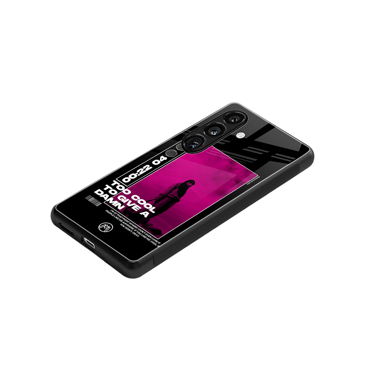 too cool to give a damn back phone cover | glass case for samsung galaxy s23