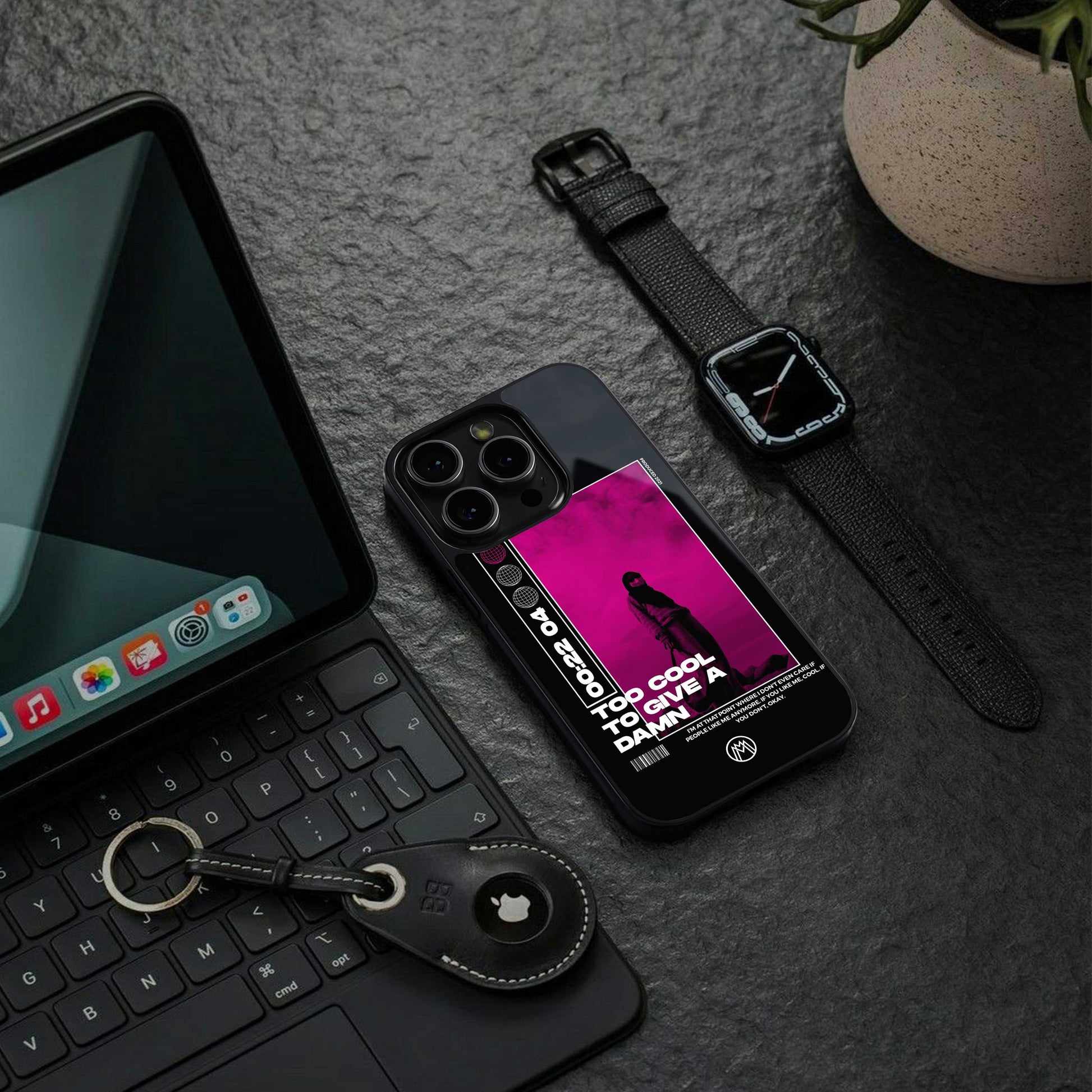too cool to give a damn back phone cover | glass case for iphone 13 pro max