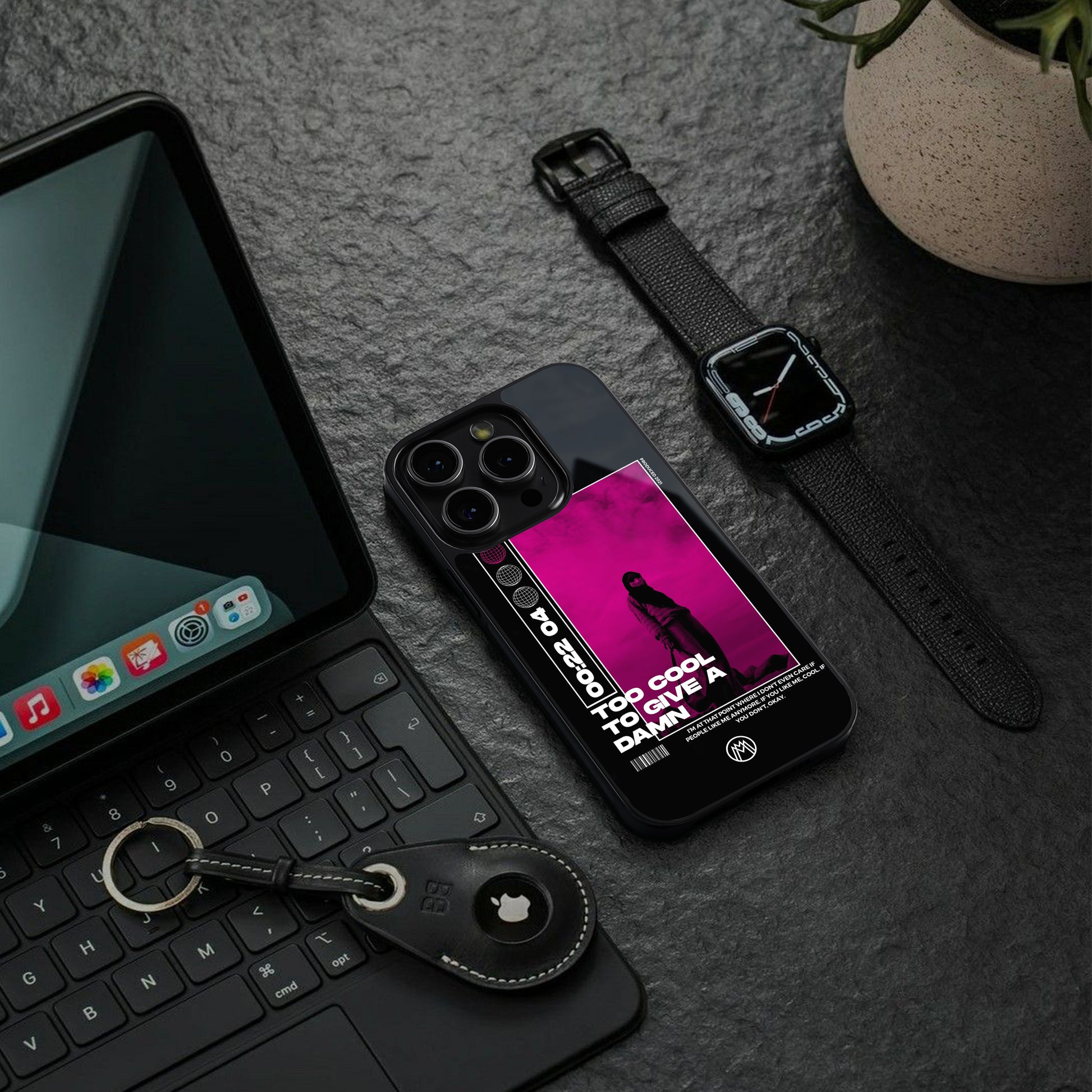 too cool to give a damn back phone cover | glass case for iphone 16 pro max