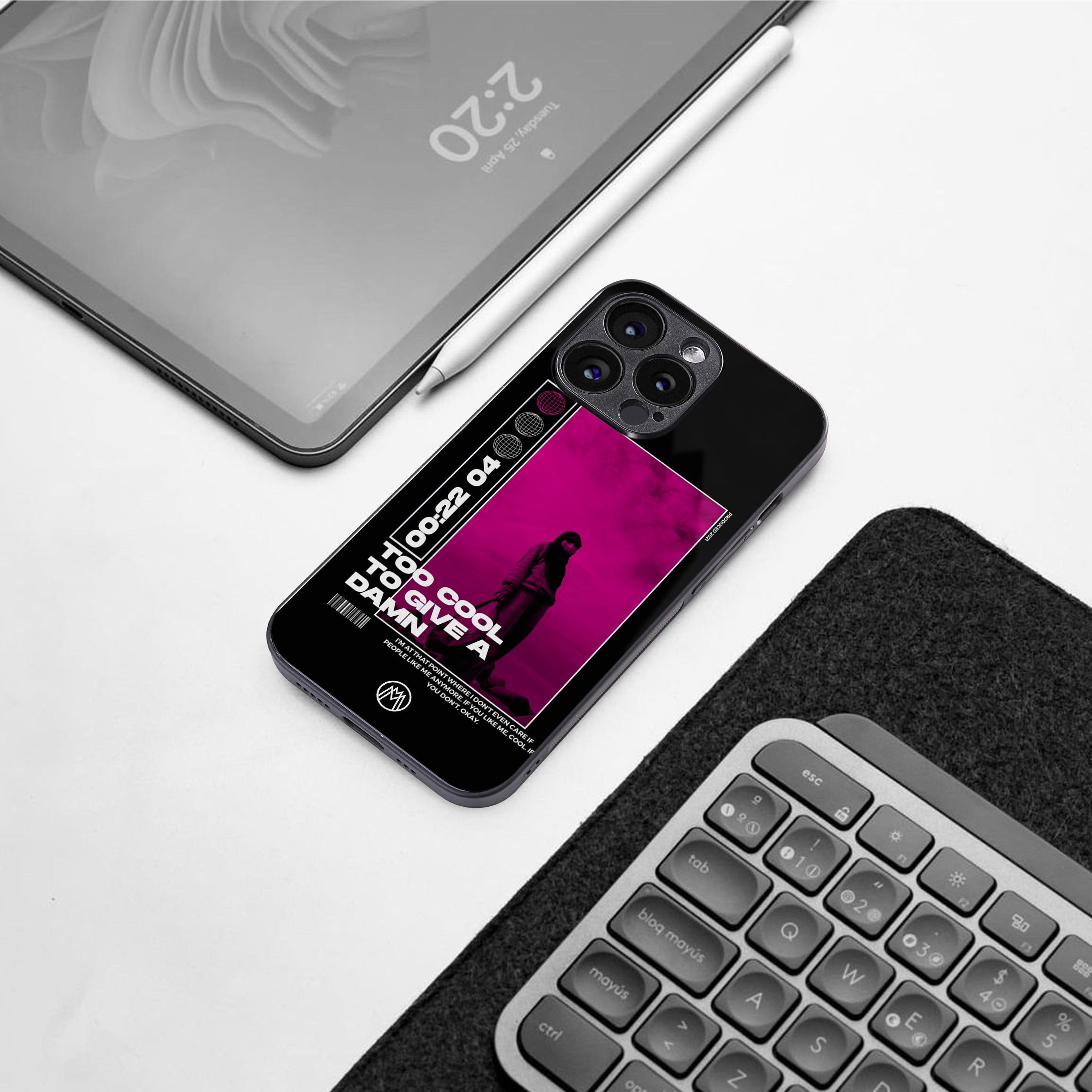 too cool to give a damn back phone cover | glass case for iphone 16 plus