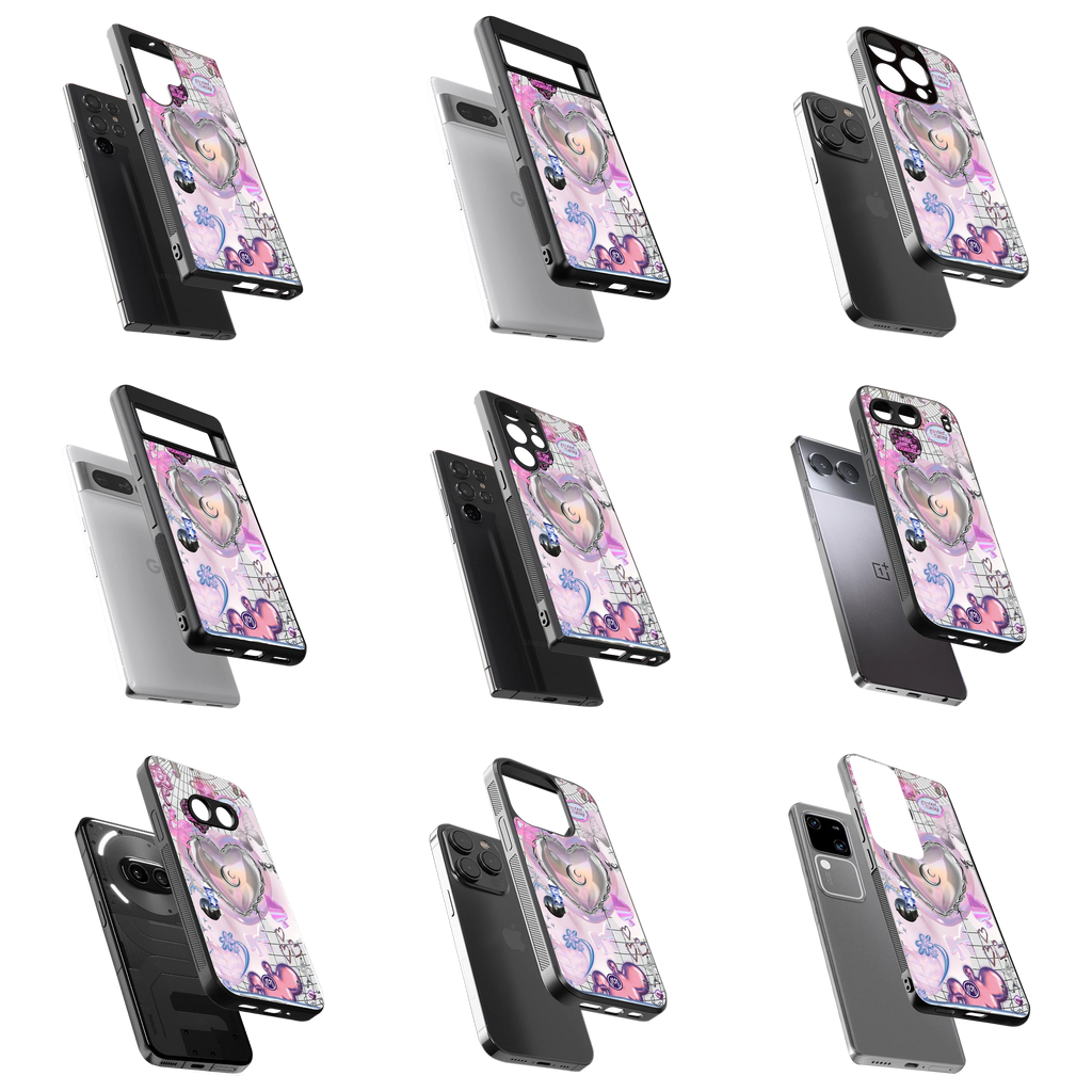 Durable Glass Back Mobile Case for iPhone, Samsung, OnePlus, Google Pixel, Redmi, Vivo, Oppo