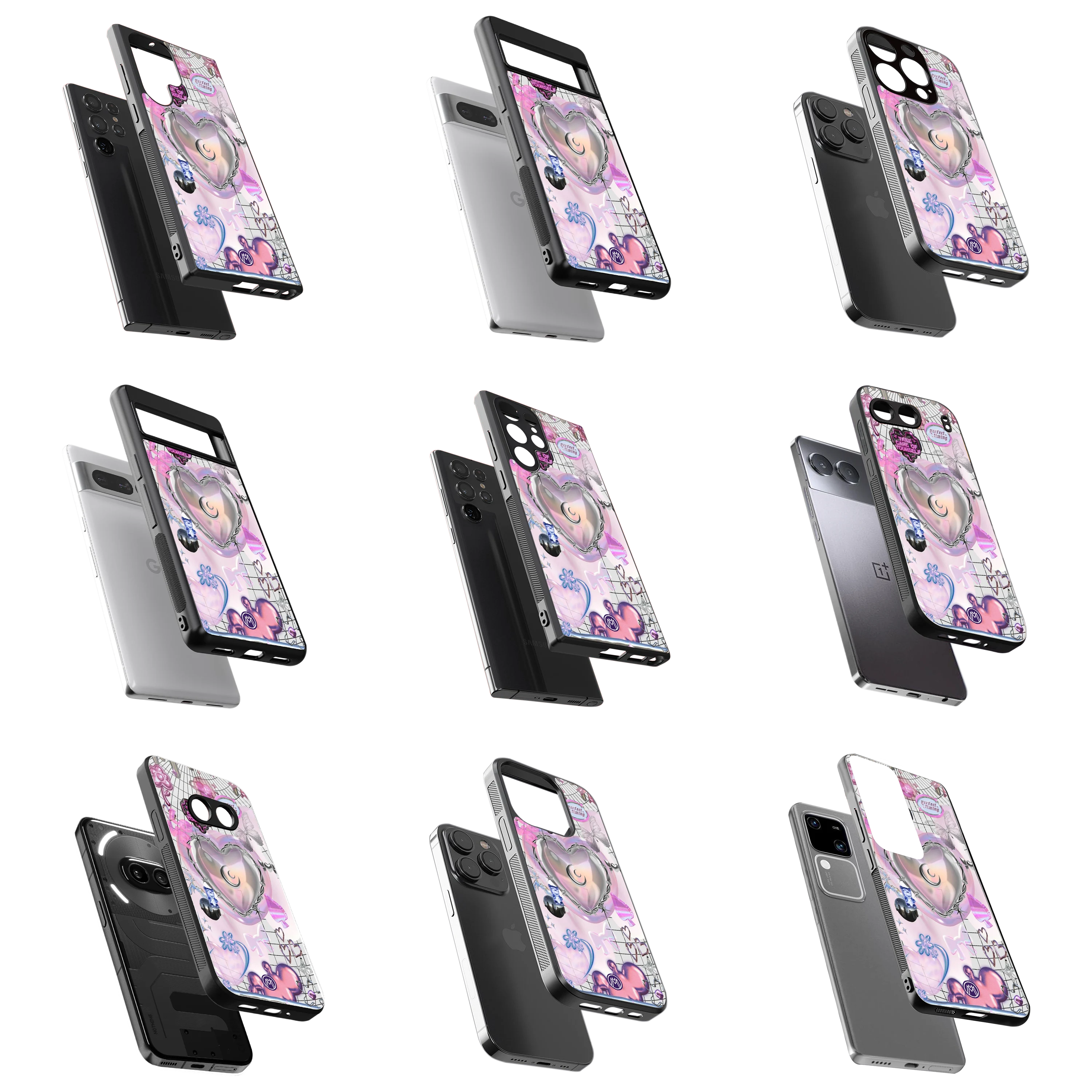 Durable Glass Back Mobile Case for iPhone, Samsung, OnePlus, Google Pixel, Redmi, Vivo, Oppo