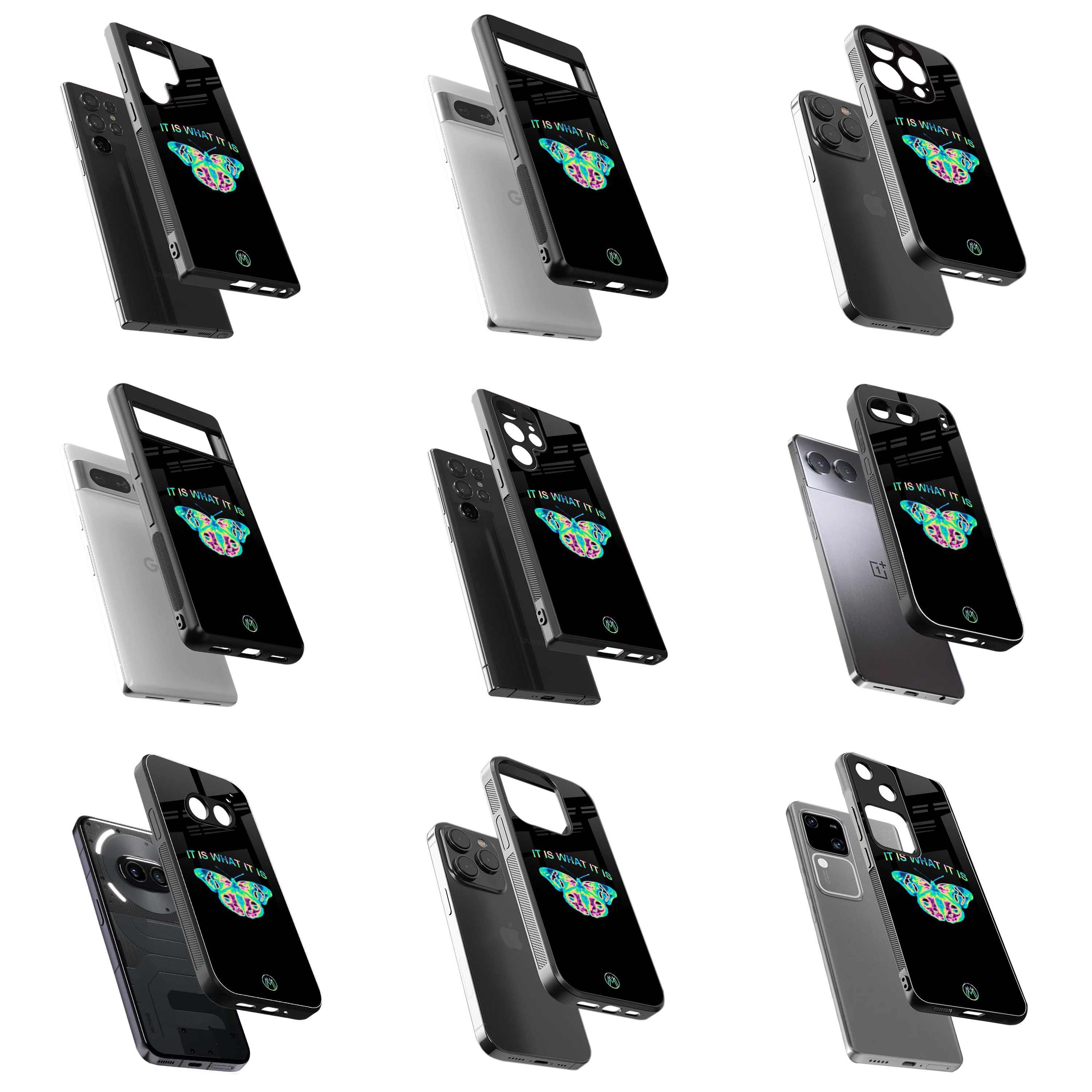 Durable Glass Back Mobile Case for iPhone, Samsung, OnePlus, Google Pixel, Redmi, Vivo, Oppo