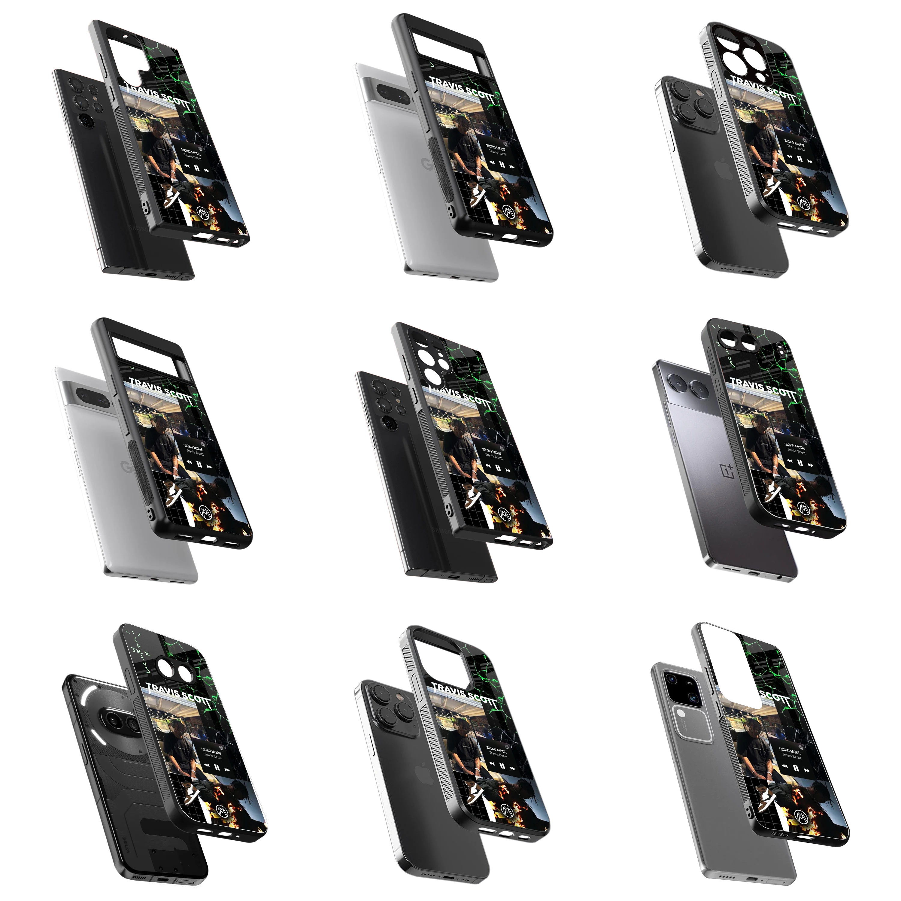 Durable Glass Back Mobile Case for iPhone, Samsung, OnePlus, Google Pixel, Redmi, Vivo, Oppo