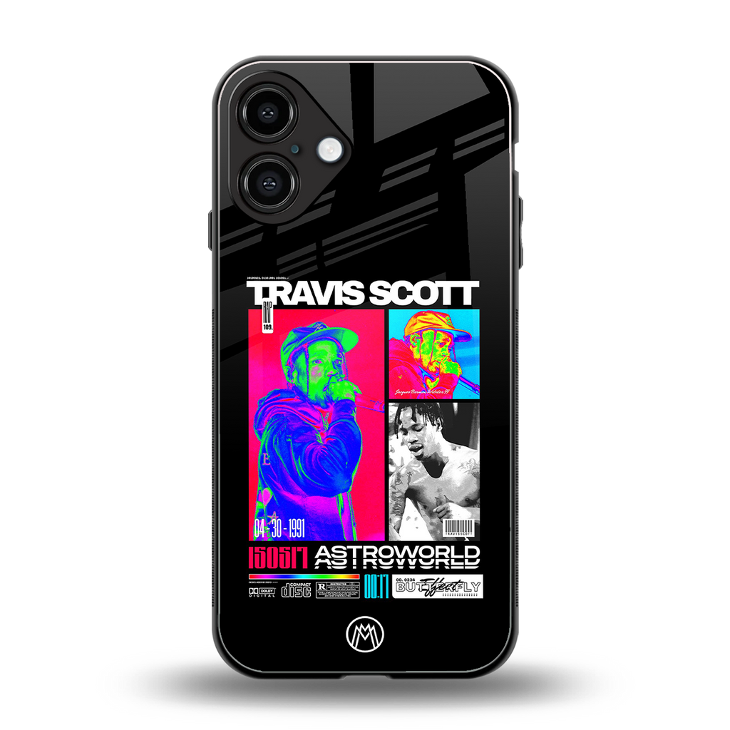 travis scott astroworld back phone cover | glass case for iphone 16 plus