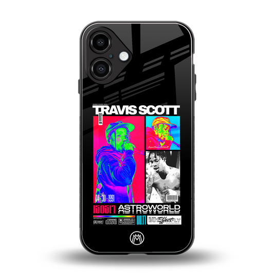 travis scott astroworld back phone cover | glass case for iphone 16 plus