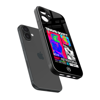 travis scott astroworld back phone cover | glass case for iphone 16 plus