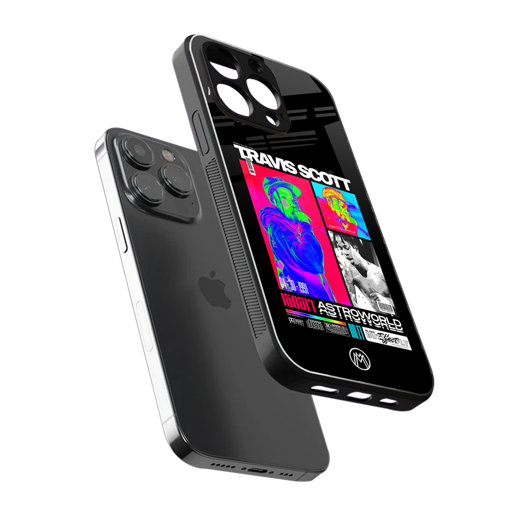 travis scott astroworld back phone cover | glass case for iphone 16 pro max
