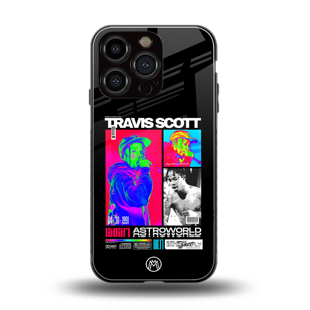 travis scott astroworld back phone cover | glass case for iphone 16 pro