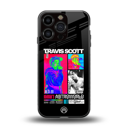 travis scott astroworld back phone cover | glass case for iphone 16 pro