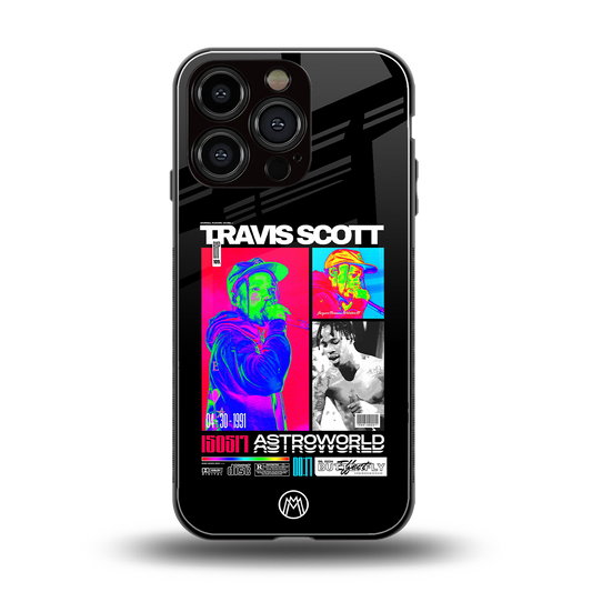 travis scott astroworld back phone cover | glass case for iphone 16 pro