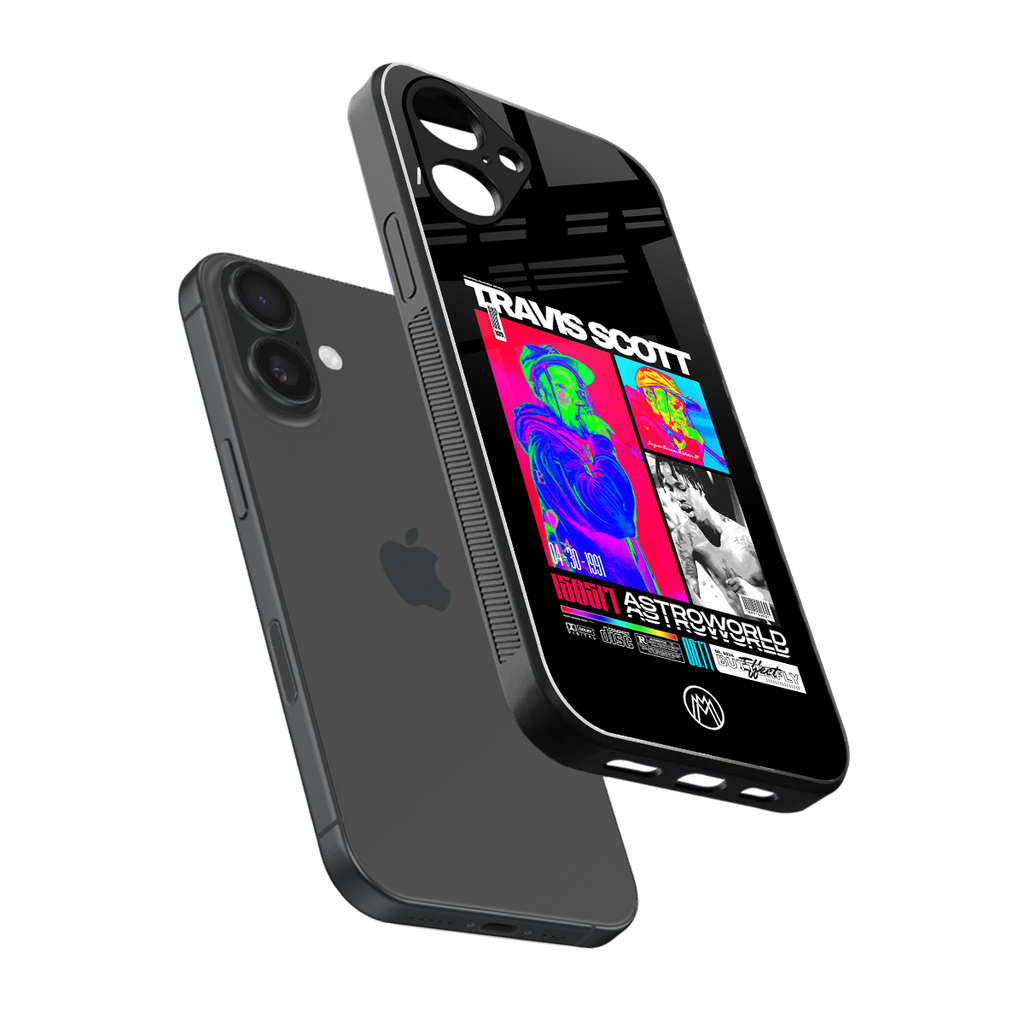 travis scott astroworld back phone cover | glass case for iphone 16