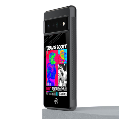 travis scott astroworld back phone cover | glass case for google pixel 6 pro
