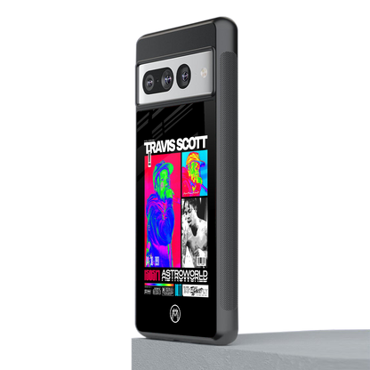 travis scott astroworld back phone cover | glass case for google pixel 7 pro