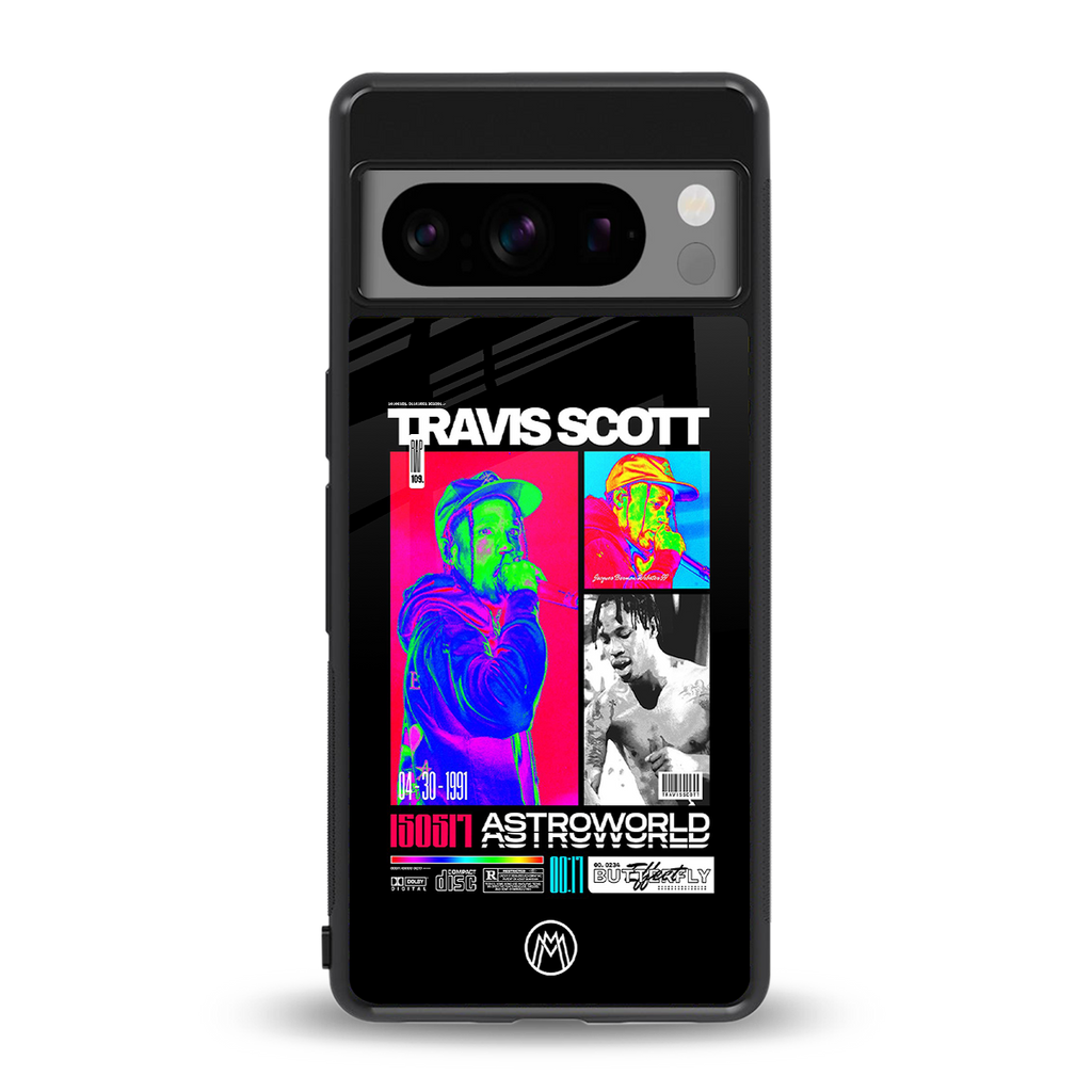 travis scott astroworld back phone cover | glass case for google pixel 8 pro