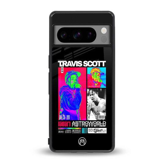 travis scott astroworld back phone cover | glass case for google pixel 8 pro