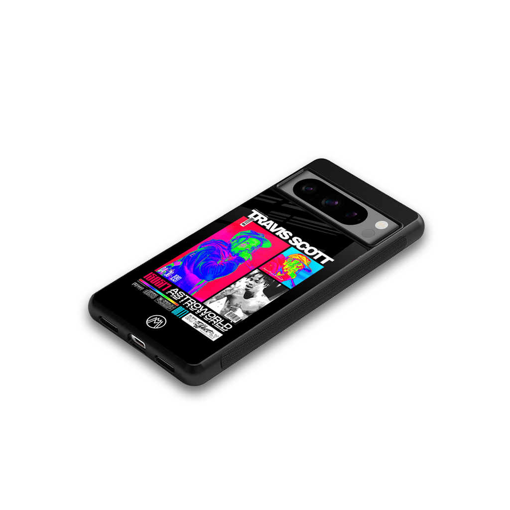 travis scott astroworld back phone cover | glass case for google pixel 8 pro