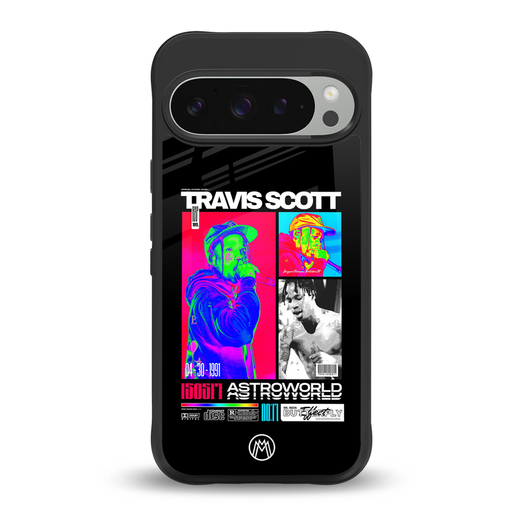 travis scott astroworld back phone cover | glass case for google pixel 9 pro xl