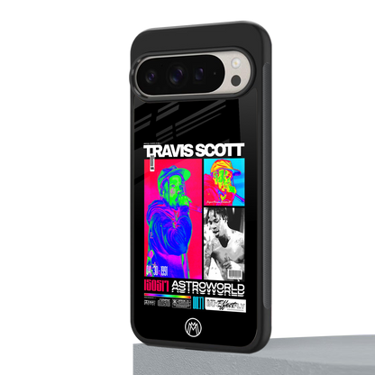 travis scott astroworld back phone cover | glass case for google pixel 9 pro xl