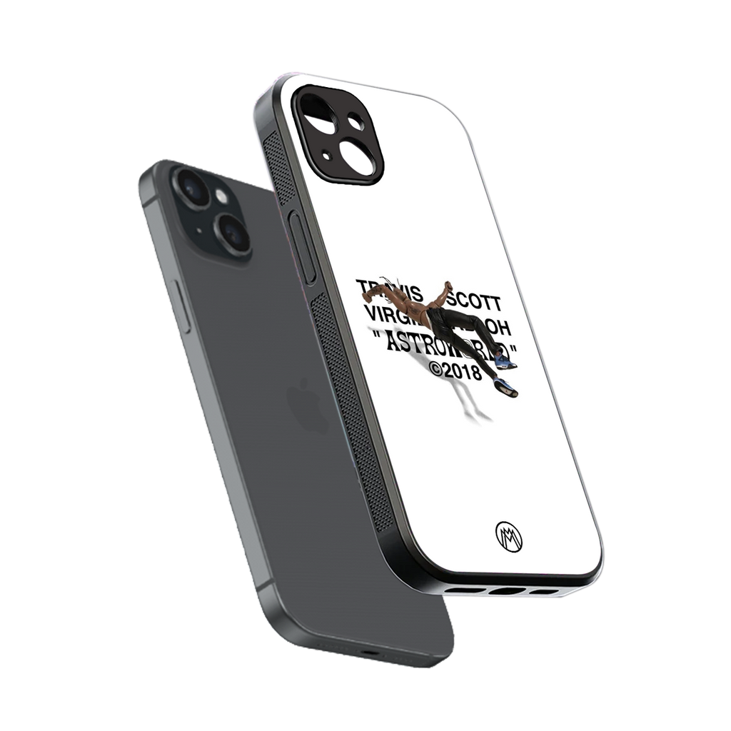travis scott back phone cover | glass case for iphone 15 plus