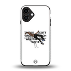 travis scott back phone cover | glass case for iphone 16 plus