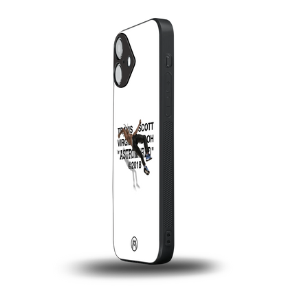 travis scott back phone cover | glass case for iphone 16 plus
