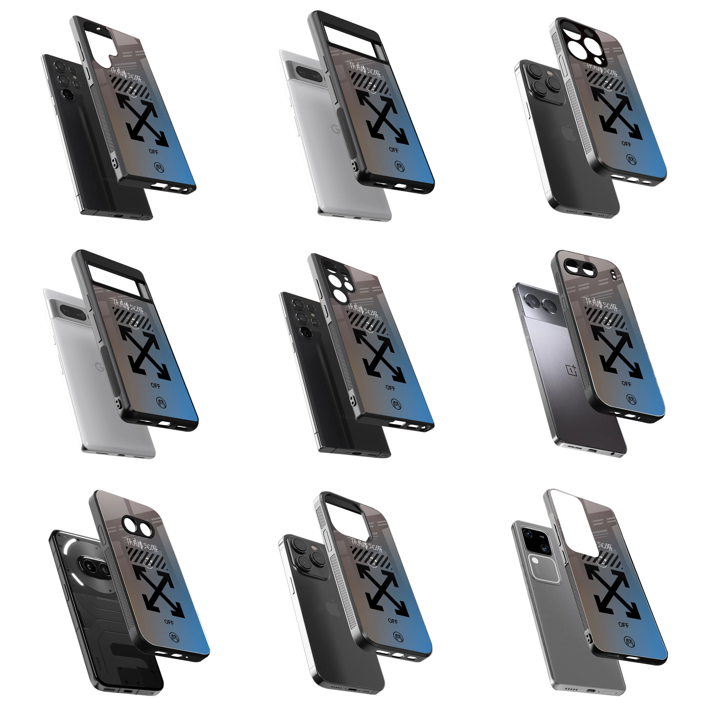 Durable Glass Back Mobile Case for iPhone, Samsung, OnePlus, Google Pixel, Redmi, Vivo, Oppo