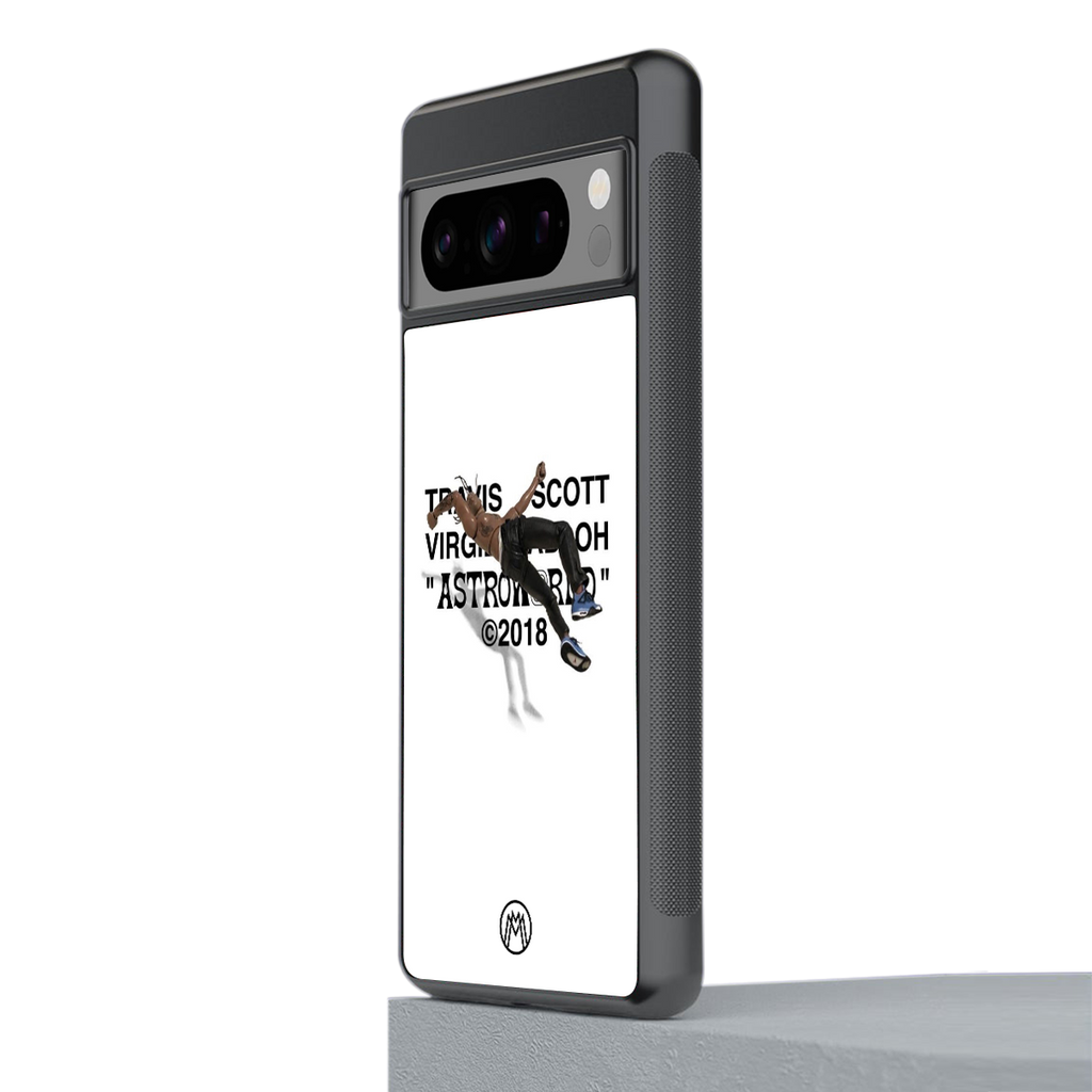 travis scott back phone cover | glass case for google pixel 8 pro