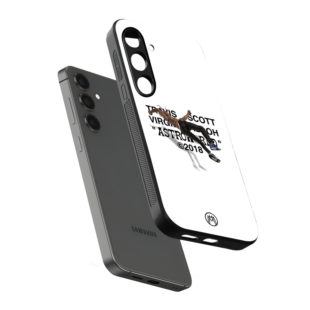 travis scott back phone cover | glass case for samsung galaxy s24 fe