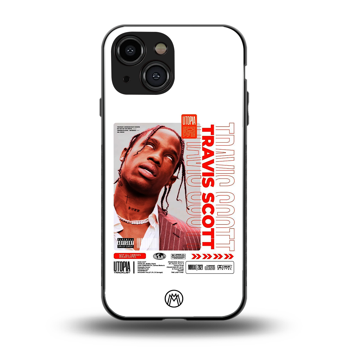 travis scott utopia back phone cover | glass case for iphone 13 mini