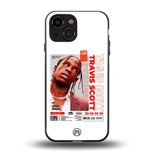 travis scott utopia back phone cover | glass case for iphone 13 mini