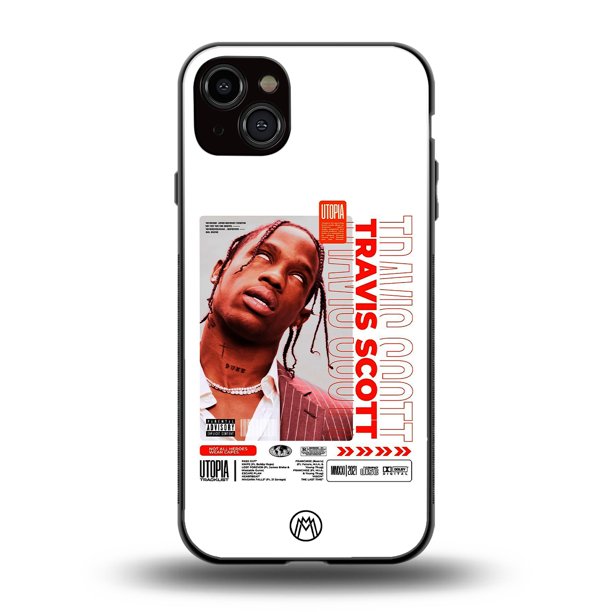 travis scott utopia back phone cover | glass case for iphone 14 plus