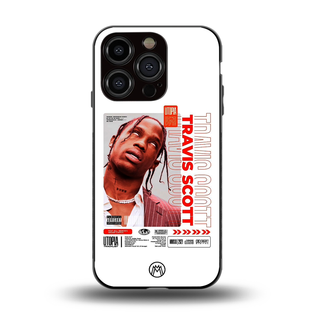 travis scott utopia back phone cover | glass case for iphone 15 pro