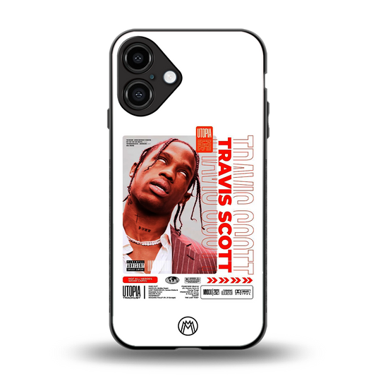 travis scott utopia back phone cover | glass case for iphone 16 plus