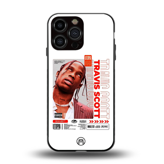 travis scott utopia back phone cover | glass case for iphone 16 pro max
