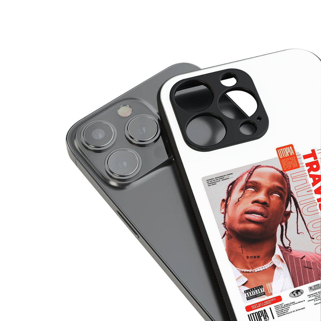 travis scott utopia back phone cover | glass case for iphone 15 pro