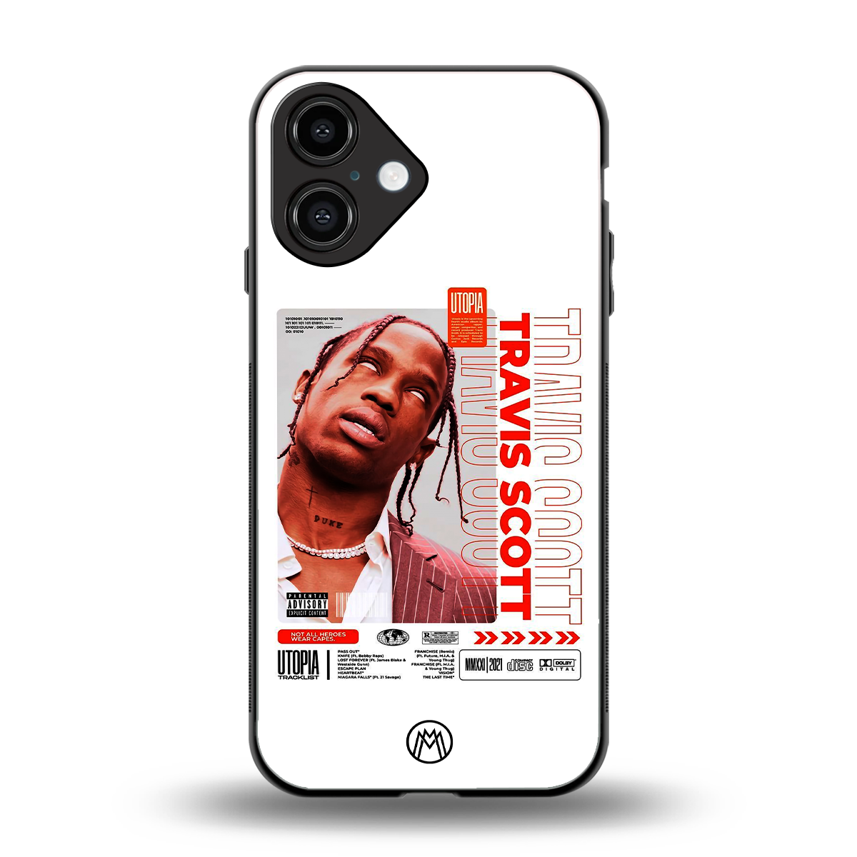 travis scott utopia back phone cover | glass case for iphone 16
