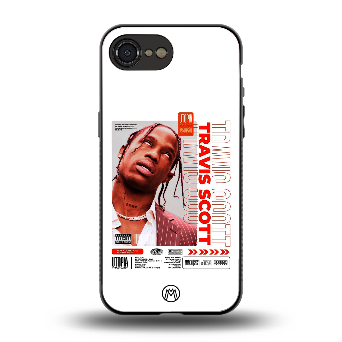 travis scott utopia back phone cover | glass case for iphone 16e