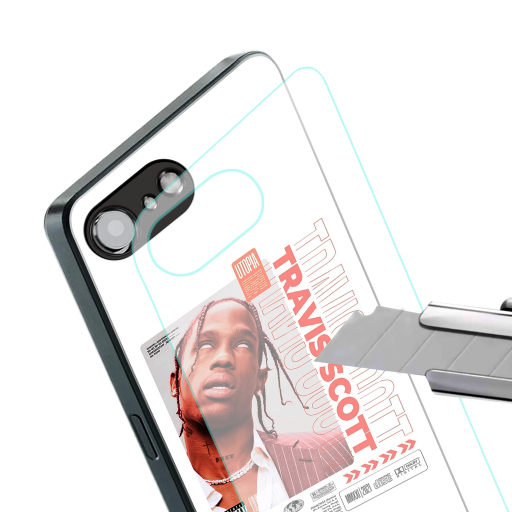 travis scott utopia back phone cover | glass case for iphone 16e