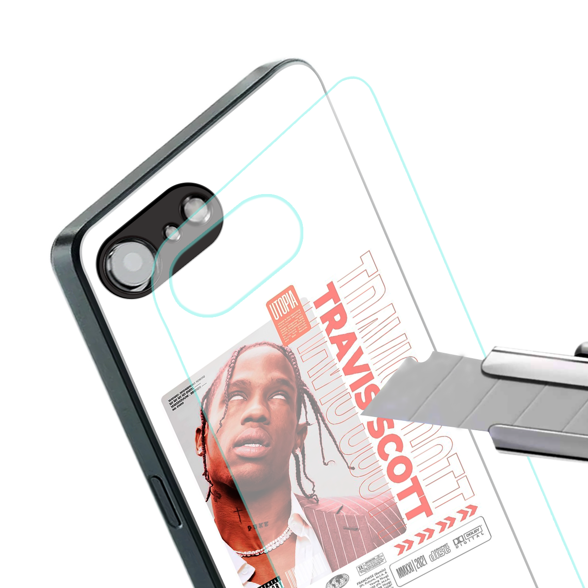 travis scott utopia back phone cover | glass case for iphone 16e