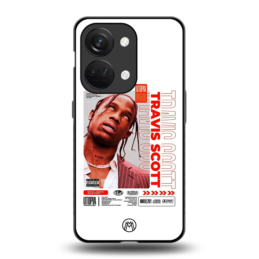 travis scott utopia back phone cover | glass case for oneplus nord 3