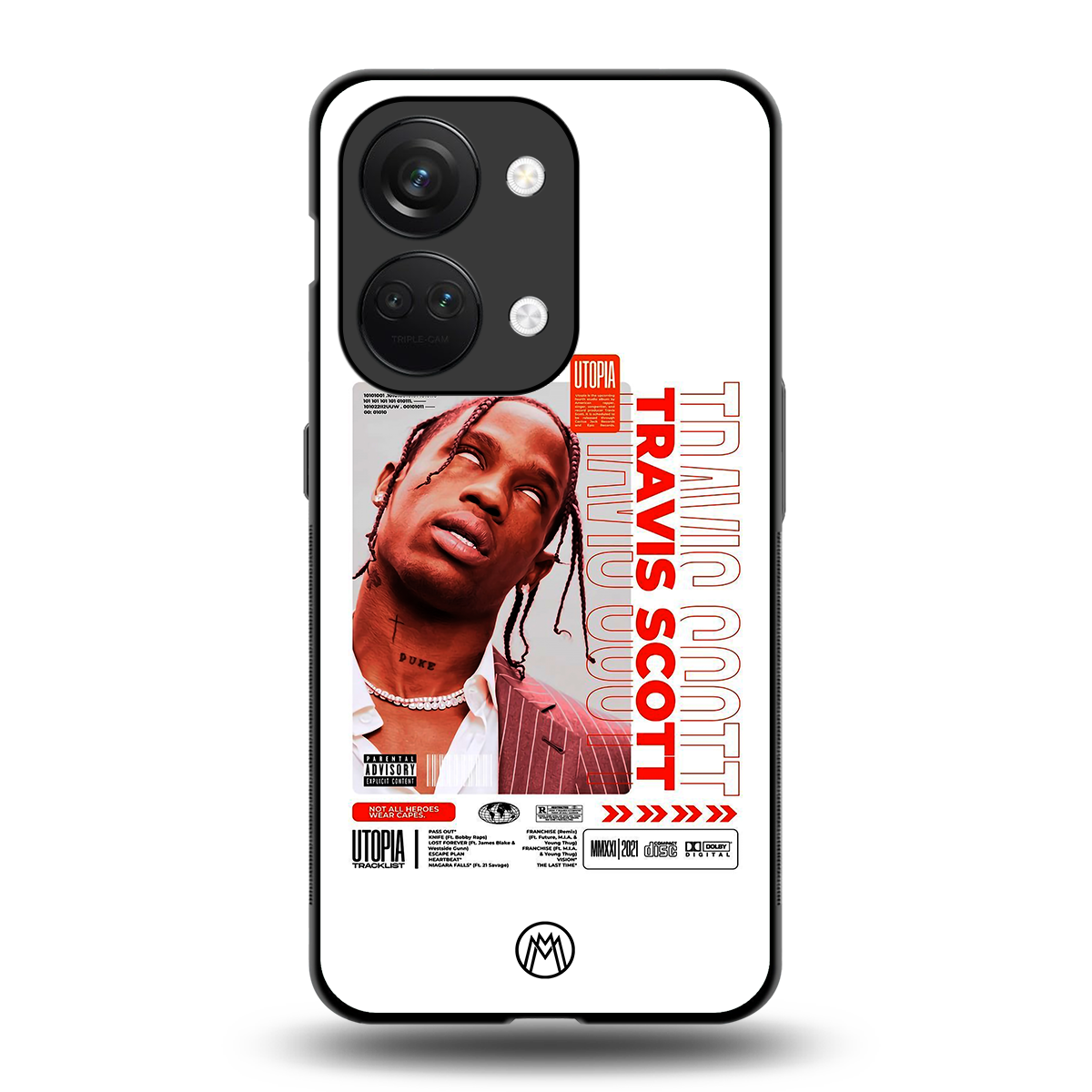 travis scott utopia back phone cover | glass case for oneplus nord 3