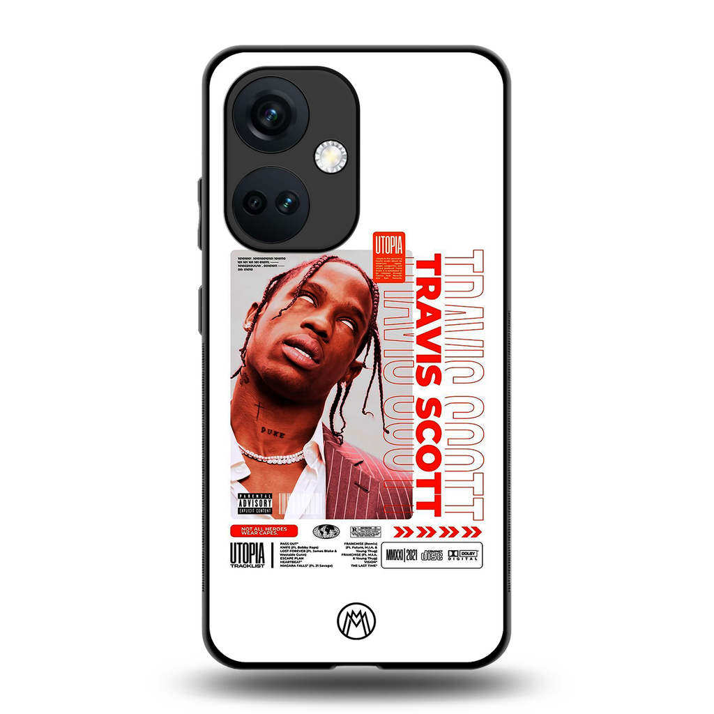 travis scott utopia back phone cover | glass case for oneplus nord ce 3