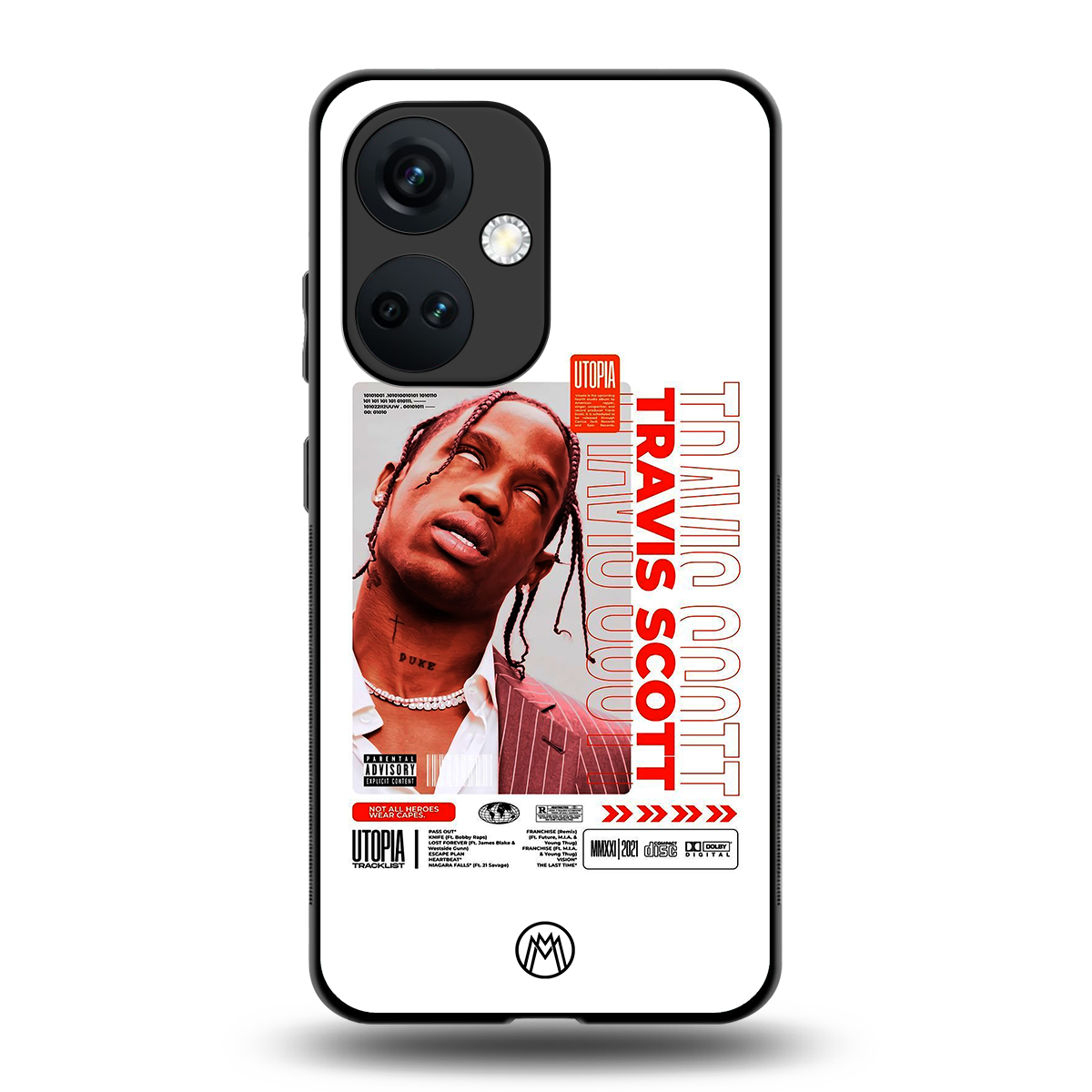 travis scott utopia back phone cover | glass case for oneplus nord ce 3